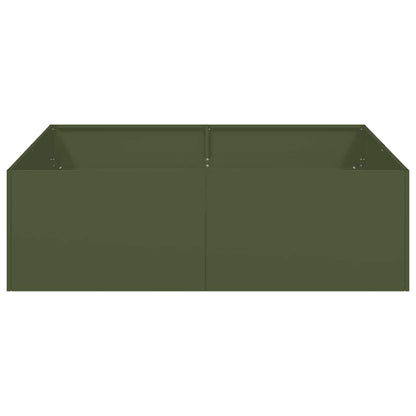 Vaso/floreira 100x100x30 cm aço verde azeitona