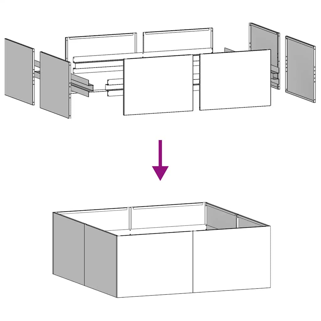 Planter 100x100x40 cm aço galvanizado