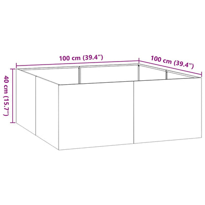 Planter 100x100x40 cm aço galvanizado