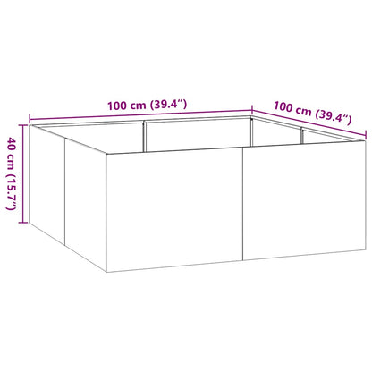 Planter 100x100x40 cm aço galvanizado