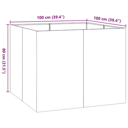 Planter 100x100x80 cm aço galvanizado