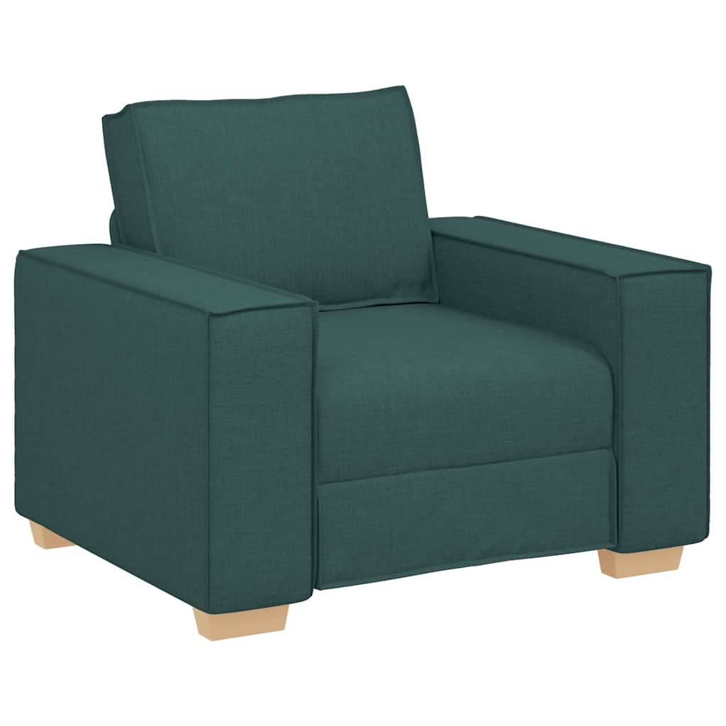 Conjunto de Sofás 3 pcs Verde Escuro 220 x 78 x 84 cm tecido