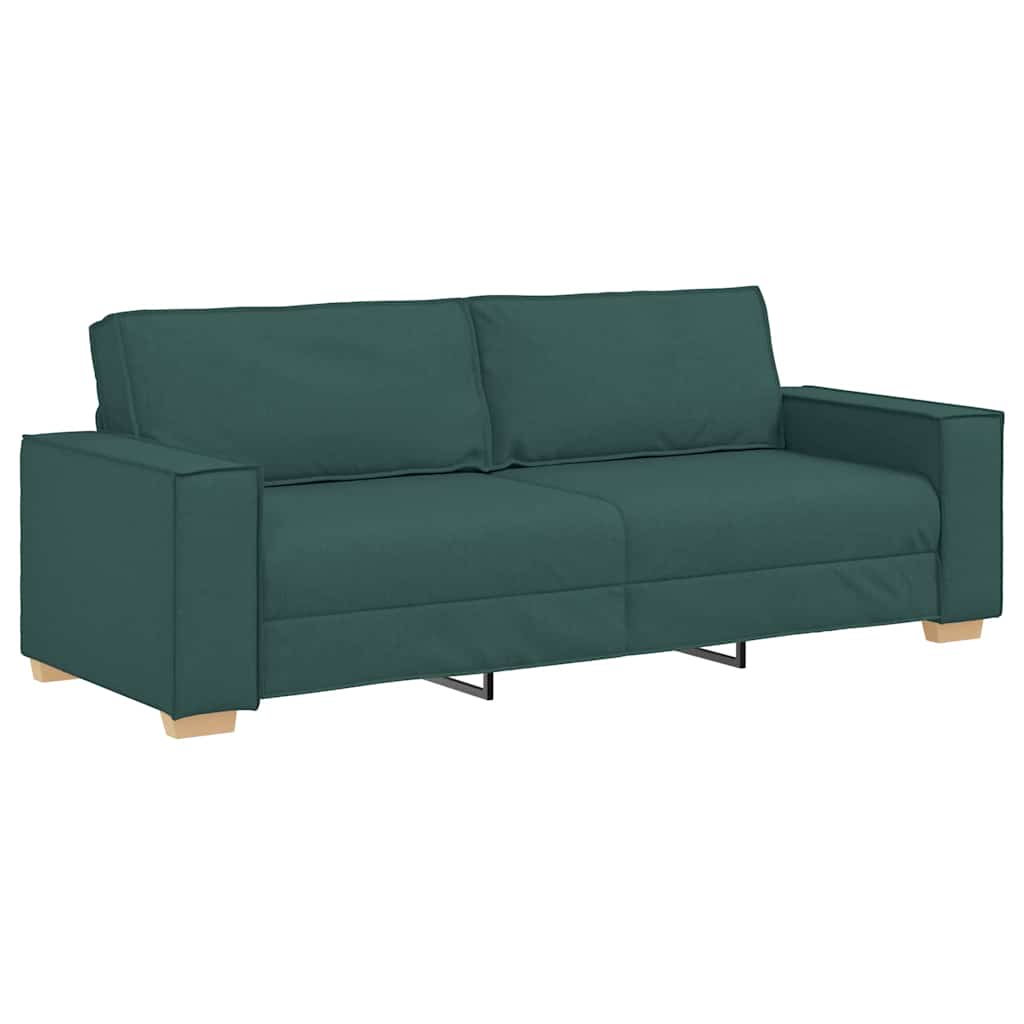 Conjunto de Sofás 3 pcs Verde Escuro 220 x 78 x 84 cm tecido