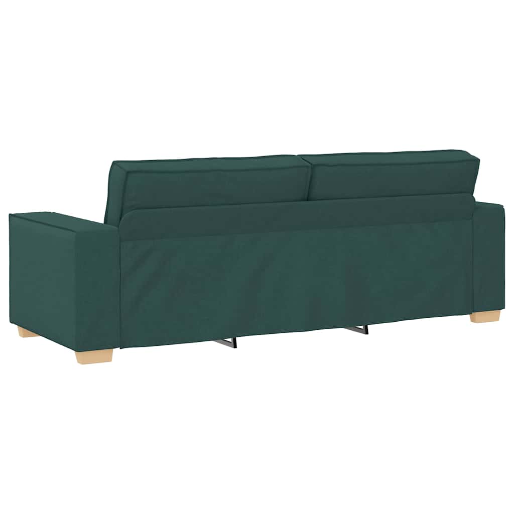 Conjunto de Sofás 3 pcs Verde Escuro 220 x 78 x 84 cm tecido