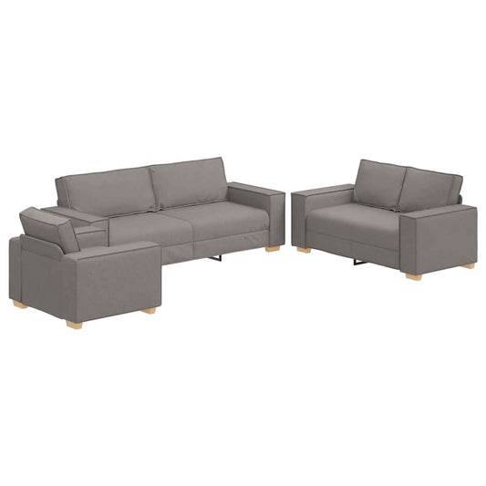 Conjunto de Sofás 3 pcs Cinzento-acastanhado 220 x 78 x 84 cm