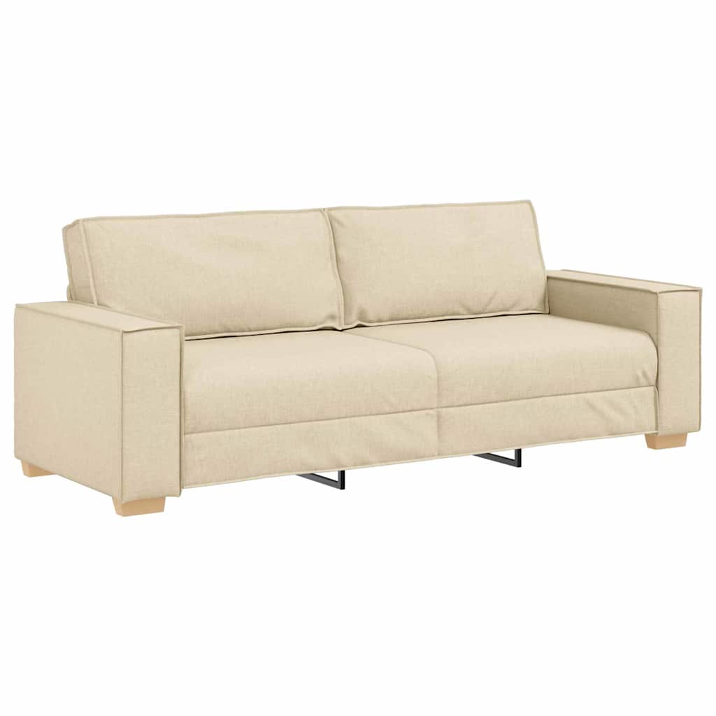 Conjunto de Sofás 3 pcs Creme 220 x 78 x 84 cm tecido
