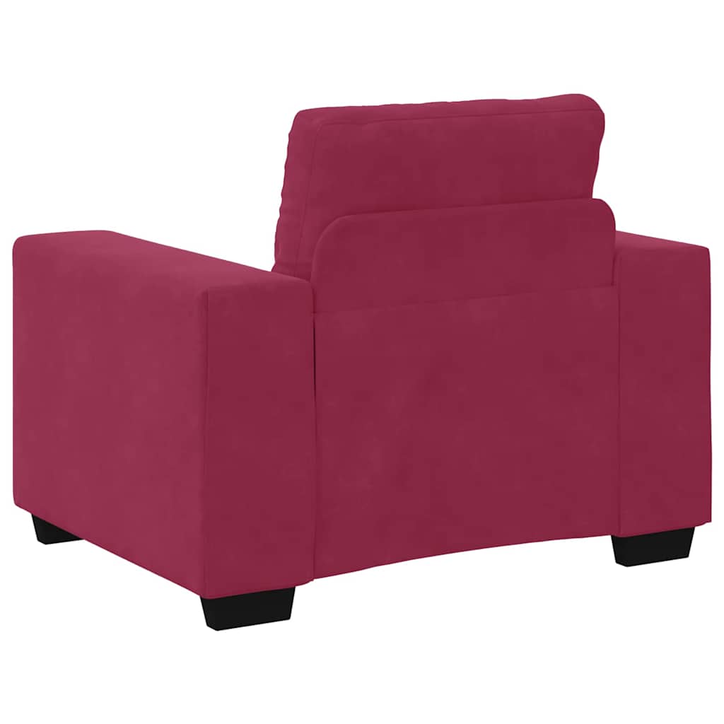 Conjunto de Sofás 3 pcs Vinho Vermelho 221 x 78 x 80 cm Veludo