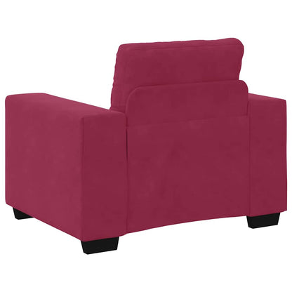 Conjunto de Sofás 3 pcs Vinho Vermelho 221 x 78 x 80 cm Veludo