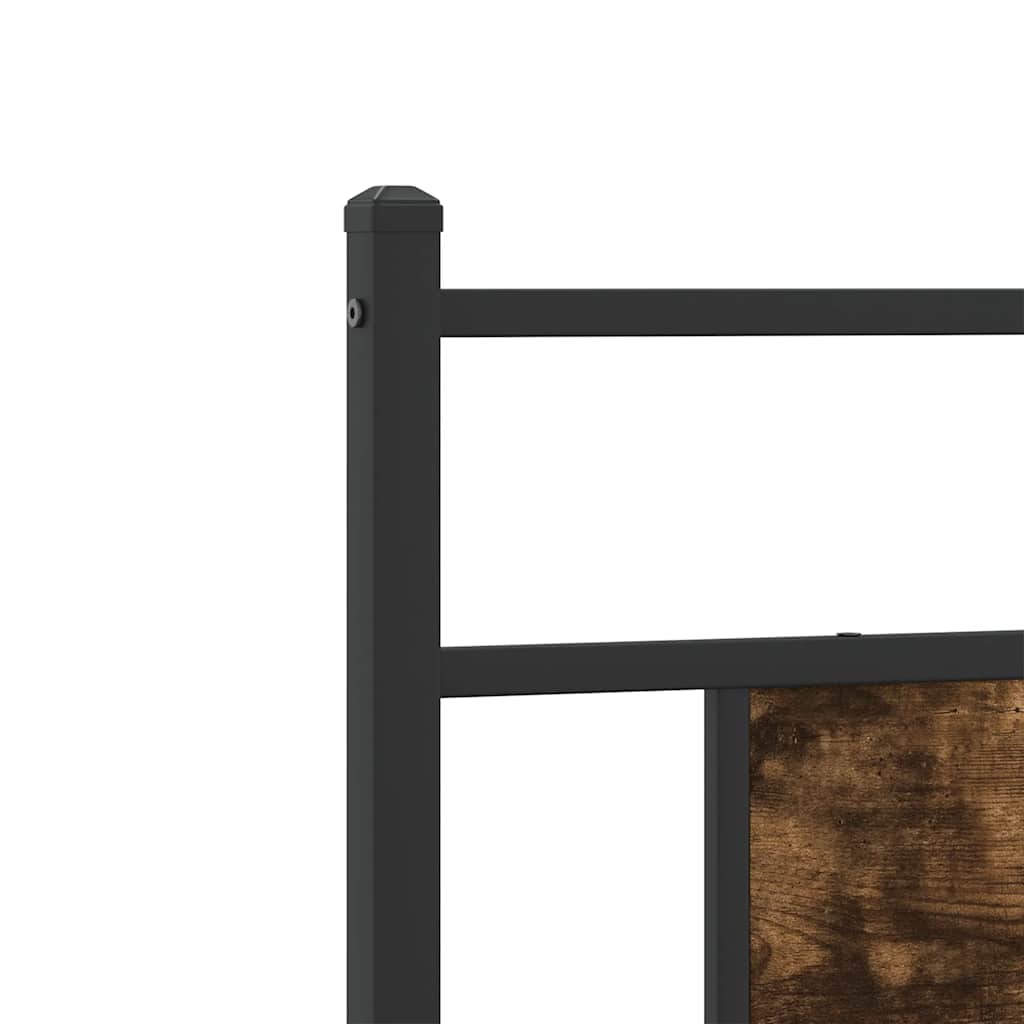 Cabeceira de cama 80 cm derivados madeira/aço carvalho fumado