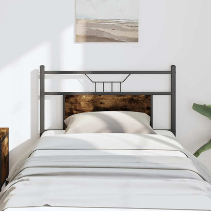 Cabeceira de cama 90 cm derivados madeira/aço carvalho fumado