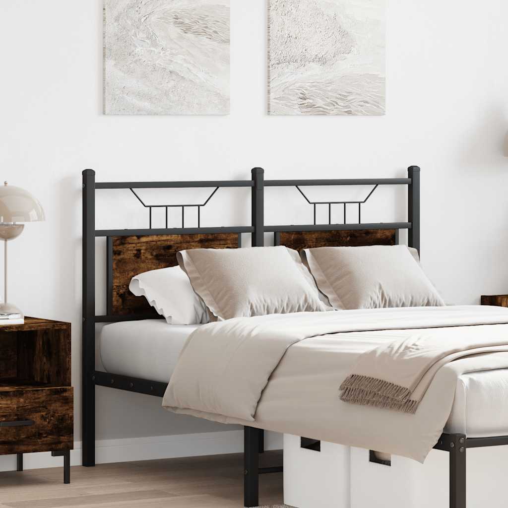 Cabeceira de cama 120 cm derivados madeira/aço carvalho fumado