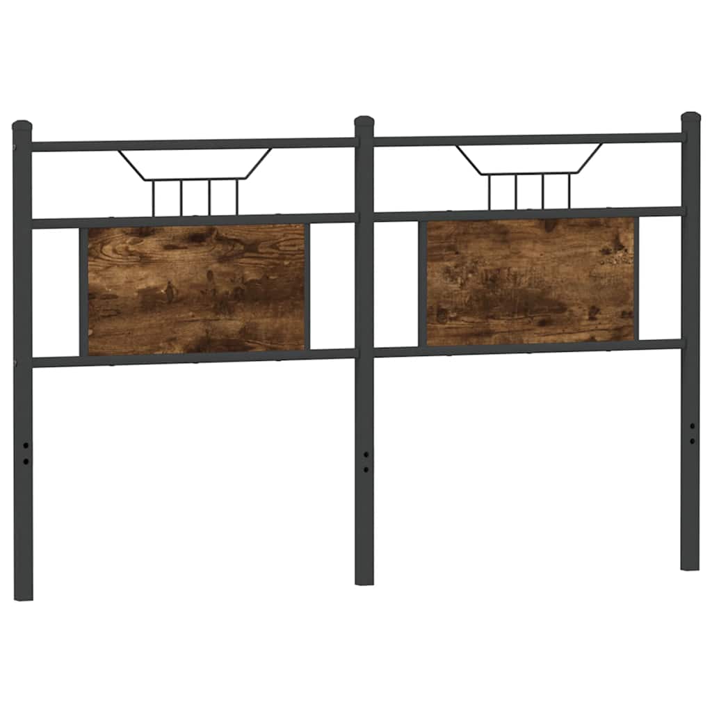 Cabeceira de cama 137 cm derivados madeira/aço carvalho fumado