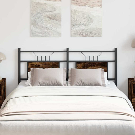 Cabeceira de cama 137 cm derivados madeira/aço carvalho fumado