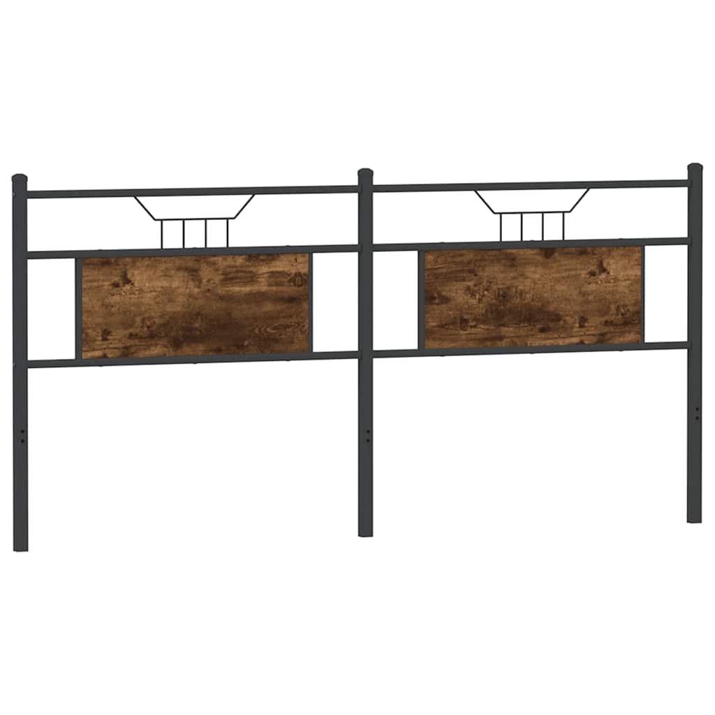 Cabeceira de cama 180 cm derivados madeira/aço carvalho fumado