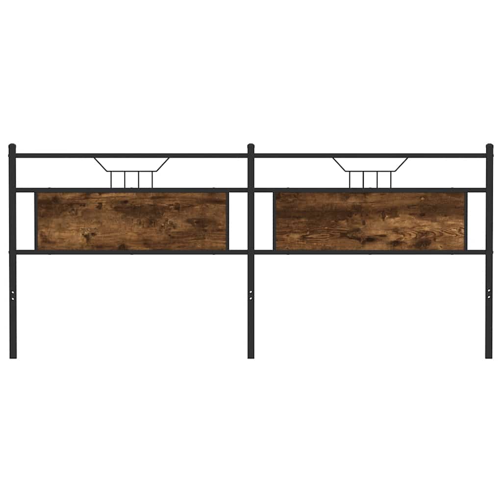 Cabeceira de cama 193 cm derivados madeira/aço carvalho fumado