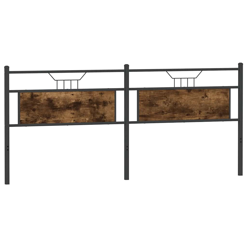 Cabeceira de cama 193 cm derivados madeira/aço carvalho fumado