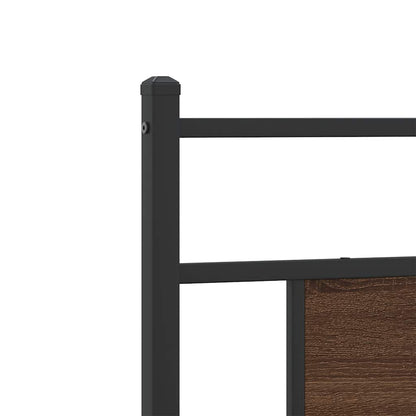 Cabeceira de cama 80 cm derivados madeira/aço carvalho castanho