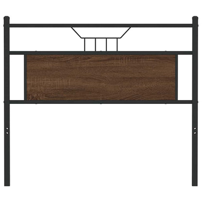 Cabeceira de cama 100cm derivados madeira/aço carvalho castanho