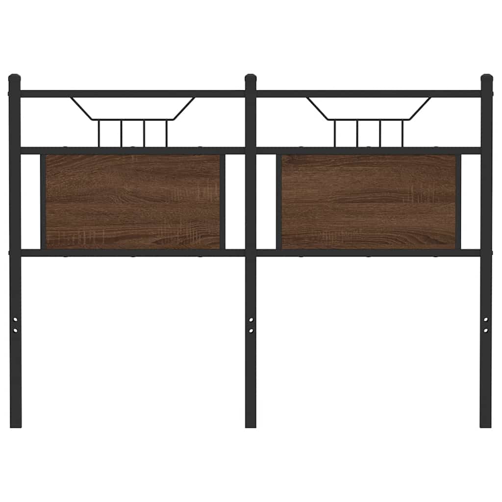 Cabeceira de cama 120cm derivados madeira/aço carvalho castanho