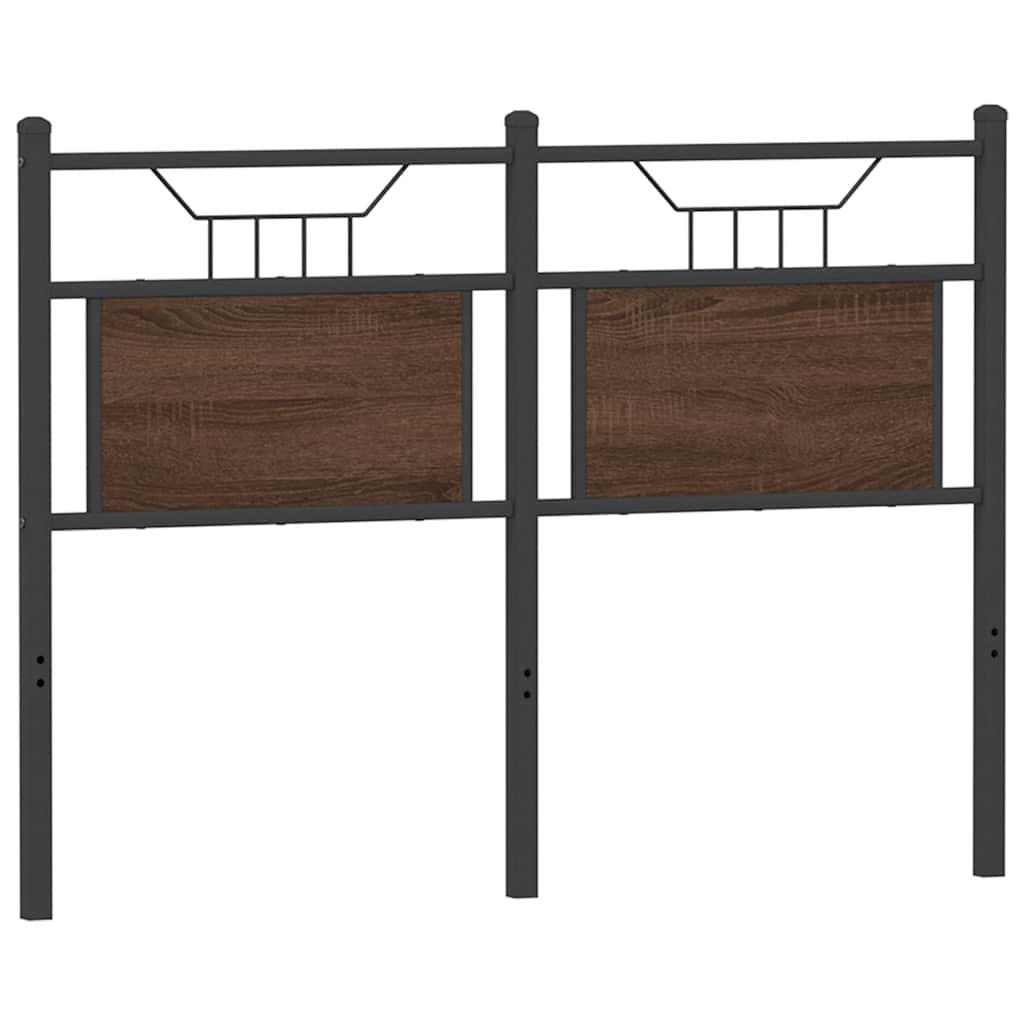 Cabeceira de cama 120cm derivados madeira/aço carvalho castanho