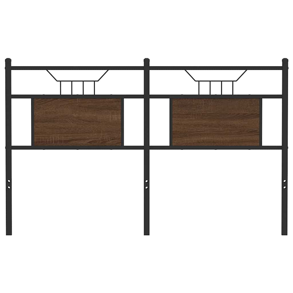 Cabeceira de cama 137cm derivados madeira/aço carvalho castanho