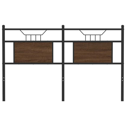 Cabeceira de cama 137cm derivados madeira/aço carvalho castanho