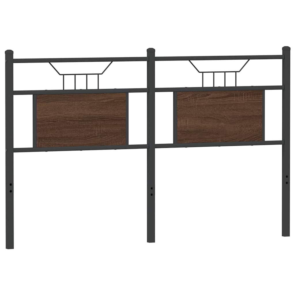 Cabeceira de cama 137cm derivados madeira/aço carvalho castanho