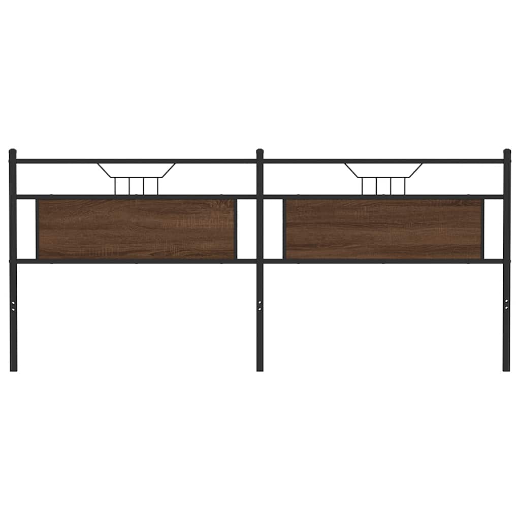 Cabeceira de cama 193cm derivados madeira/aço carvalho castanho