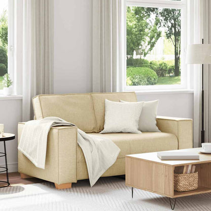 Sofá de 2 lugares em tecido creme 120 cm