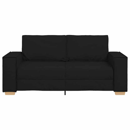 Sofá de 2 lugares preto 140 cm tecido