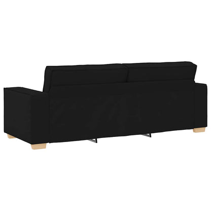 Sofá de 3 lugares preto 180 cm tecido