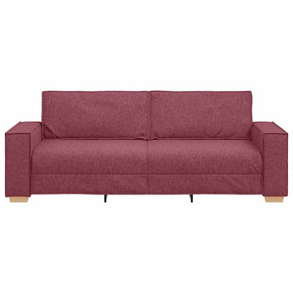 Sofá de 3 lugares, cor vinho, 180 cm, tecido