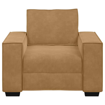 Poltrona veludo castanho