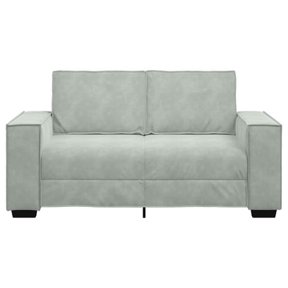 Sofá de 2 lugares 120 cm veludo cinzento-claro