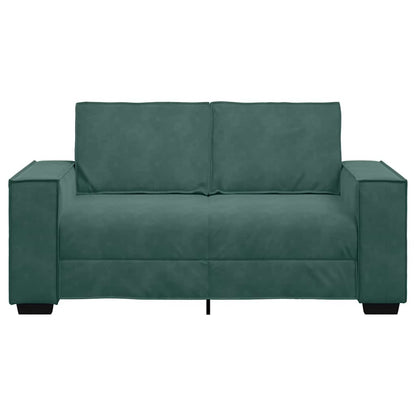 Sofá de 2 lugares 120 cm veludo verde-escuro