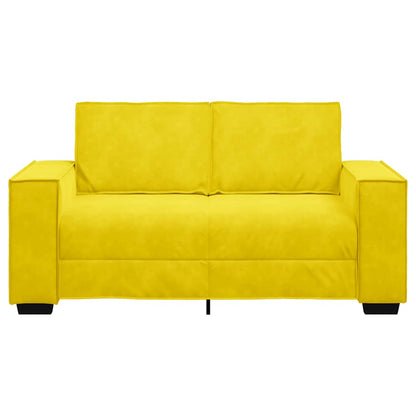 Sofá de 2 lugares veludo 120 cm amarelo