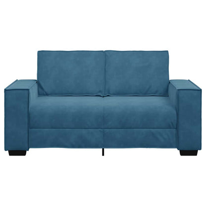 Sofá de 2 lugares veludo 120 cm azul