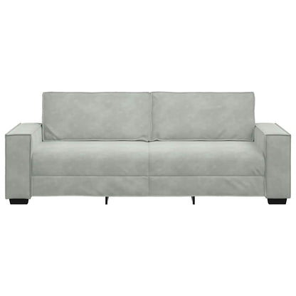 Sofá de 3 lugares 180 cm veludo cinzento-claro