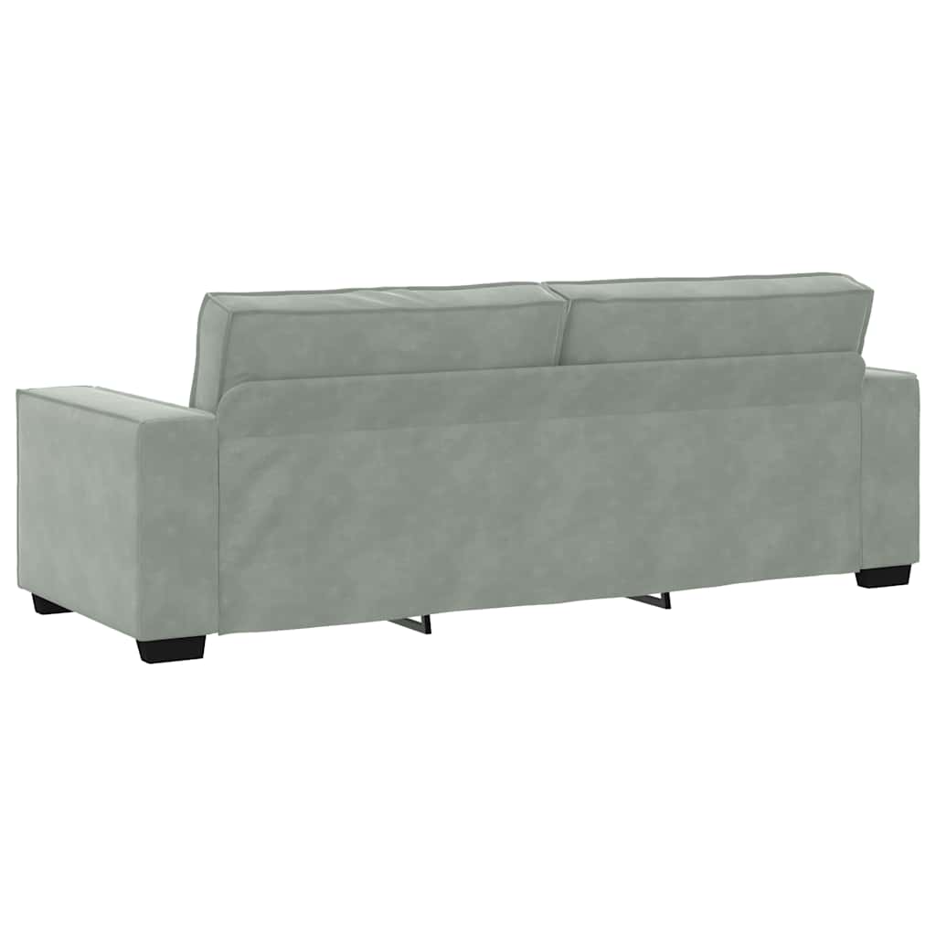 Sofá de 3 lugares 180 cm veludo cinzento-claro