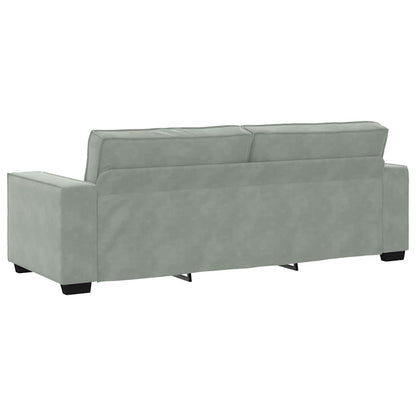 Sofá de 3 lugares 180 cm veludo cinzento-claro