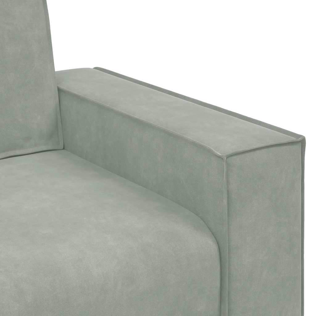 Sofá de 3 lugares 180 cm veludo cinzento-claro