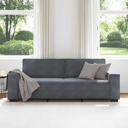 Sofá de 3 lugares 180 cm veludo cinza-escuro