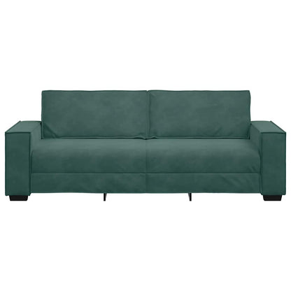 Sofá de 3 lugares 180 cm veludo verde-escuro