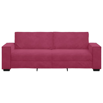 Sofá de 3 lugares veludo 180 cm vermelho tinto