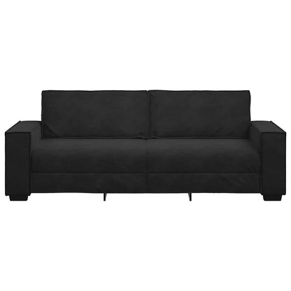 Sofá de 3 lugares 180 cm veludo preto