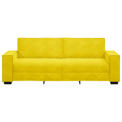 Sofá de 3 lugares 180 cm veludo amarelo