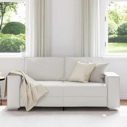 Sofá Loveseat 140 cm com almofada Branco Couro sintético