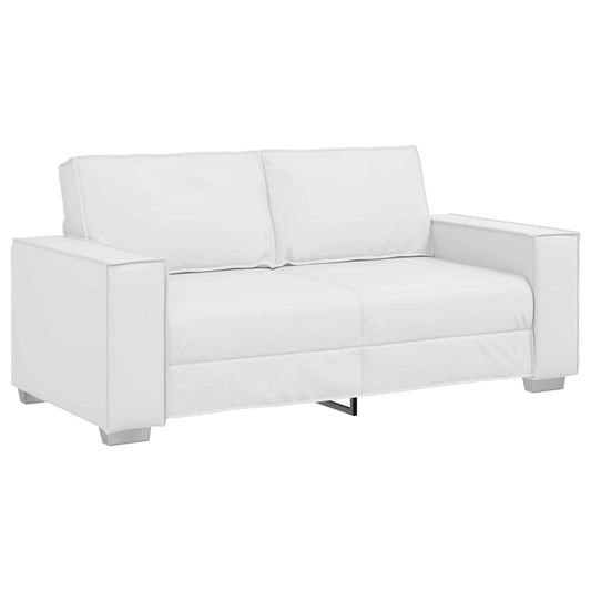 Sofá Loveseat 140 cm com almofada Branco Couro sintético