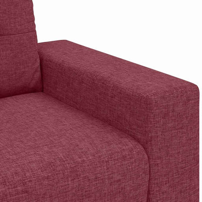 Sofá de 3 Lugares com almofada vermelho tinto tecido