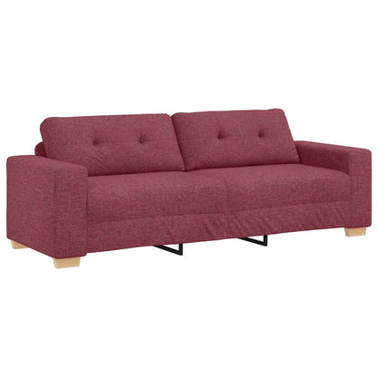 Sofá de 3 Lugares com almofada vermelho tinto tecido